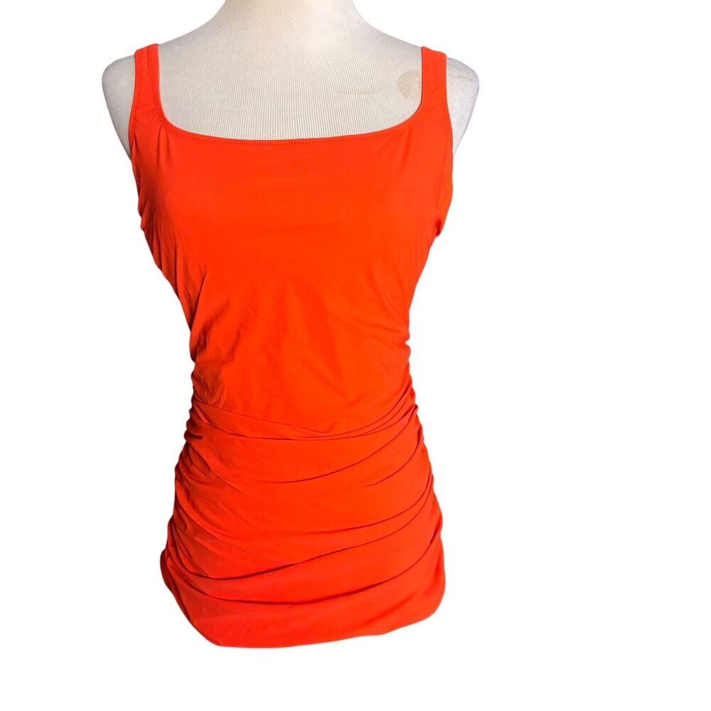 Profile By Gottex Underwire Ruched Sides Tankini Coral Size 32D NEW